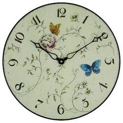 Lascelles Butterfly Floral Wall Clock, Dia.36cm